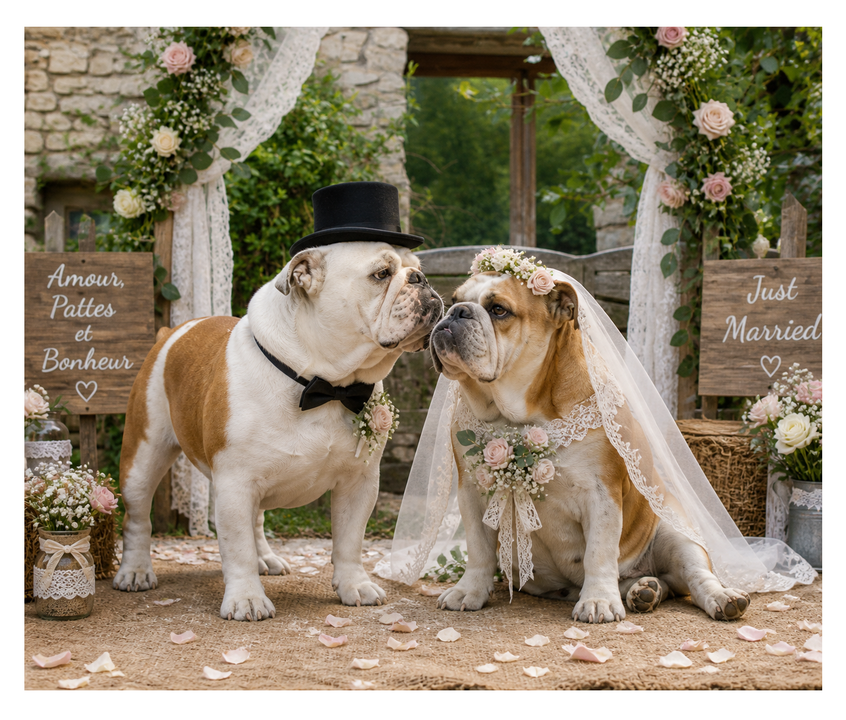 4 mai 2026 l'union de Ségolène de la maison Henriette et de Valentino Made In Bulldog